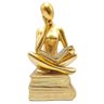 Estátua Figura Pensador Estudando Enfeite Decorativo Casa Estatueta Reflexão Mesa Escritório Decoraç - 1