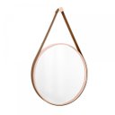 Ver imagem 1 de Espelho Decorativo Adnet Rosa Alça Corino Café 40cm Redondo