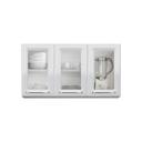Ver imagem 1 de Armário Aéreo de Cozinha Branco 105cm 3 Portas com Vidro Luce