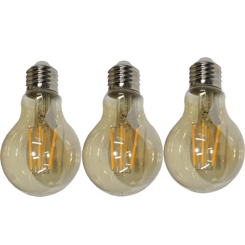Lampada Led Multifilamento Retro Kit 3 Uni Decorativo Iluminaçao 30w Sala Quarto Casa Garagem Cozinh