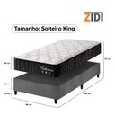 Ver imagem 4 de Cama Box Solteiro King Cinza + Colchão Molas Ensacadas Zidi Bahamas 96x203x61cm
