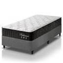 Ver imagem 1 de Cama Box Solteiro King Cinza + Colchão Molas Ensacadas Zidi Bahamas 96x203x61cm