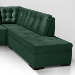 Sofá de Canto com Chaise Roma Verde A90 - 3