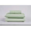 Ver imagem 1 de Kit Jogo Cama Casal 3 Peças 100% Algodão Percal 200 Fios Lençol com Elástico:verde