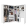 Guarda-Roupa Solteiro de Canto Modulado com 6 Portas, Muitos Nichos e 5 Gavetas Branco - 3