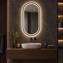 Ver imagem 5 de Espelho Decorativo Cápsula Borda Preta com Iluminação 60x120cm