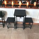 Ver imagem 4 de Conjunto Bar Bistrô Pub Mesinha C/ Bancos Ferro e Madeira Estio Industrial Mesa com 2 Banquetas Mina
