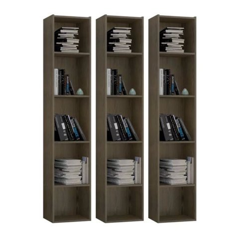 Kit 3 Estantes Livreiro 4 Prateleiras Janaína Castanho - AJL Móveis