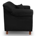 Ver imagem 5 de Kit 2 Poltronas Para Sala de Estar Vênus Suede Pés Castanho - Pallazio - Preto