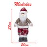 Dupla Boneco De Natal Boneco De Neve E Papai Noel Xadrez 37cm - 3