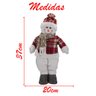 Dupla Boneco De Natal Boneco De Neve E Papai Noel Xadrez 37cm - 2
