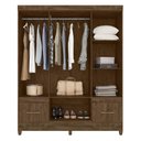 Ver imagem 3 de Guarda Roupa Ms912 165cm 6 Portas Castanho Wood com Espelho Moval