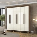 Ver imagem 1 de Guarda Roupa Roupeiro Casal Elegance 6 Portas Imbuia Champanhe Vila Rica