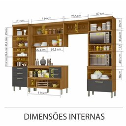 Cozinha 4 Peças Ripado 2 Paneleiros Princesa 100% Mdf Nesher - 7