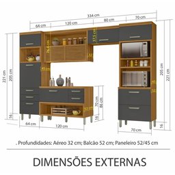Cozinha 4 Peças Ripado 2 Paneleiros Princesa 100% Mdf Nesher - 8