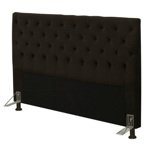 Cabeceira Cama Box Casal 140cm Cristal Suede Chocolate - JS Móveis