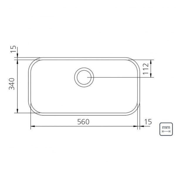 Cuba de Embutir para Cozinha Tramontina 56cmx34cmx17cm sem Válvula - 2
