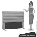 Ver imagem 4 de Cabeceira Casal Queen 160 cm Greta Linho Cinza - D'Monegatto