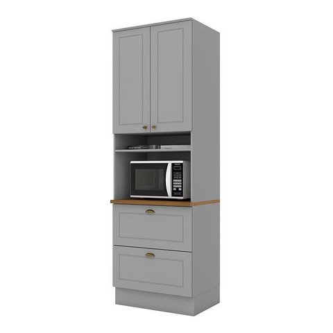 Torre Quente 1 Forno Nova York Cinza com Tampo Nature – Henn