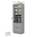Ver imagem 3 de Torre Quente 1 Forno Nova York Cinza com Tampo Nature – Henn