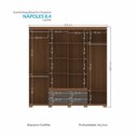 Ver imagem 3 de Guarda Roupa Roupeiro Quarto Dormitório Solteiro Casal Nápoles 8.4 com Espelho Marrom Madeira
