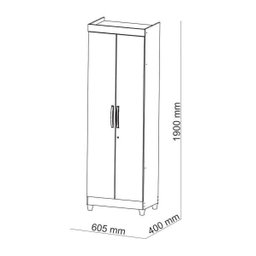 Armário Multiuso 2 portas Vila Rica - Móveis Roperi - Champanhe-Imbuia - 4