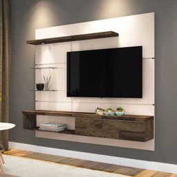 Painel Suspenso com Bancada Ores 1.8 Off White/Deck - Hb Móveis - 2 Painel Suspenso com Bancada Ores 1.8 Off White/Deck - Hb Móveis - 2