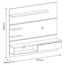 Painel Suspenso com Bancada Ores 1.8 Off White/Deck - Hb Móveis - 4 Painel Suspenso com Bancada Ores 1.8 Off White/Deck - Hb Móveis - 4