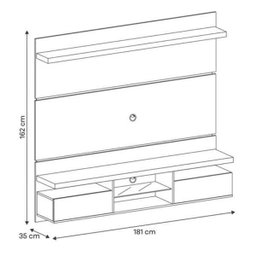 Painel Suspenso com Bancada Livin 1.8 Branco - Hb Móveis - 4