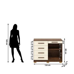 Comoda Sirius 2 Portas 5 Gavetas 20019-71 Vila Rica - 6