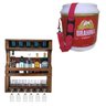 Bar de Parede Art Madeira para 5 Garrafas + Cooler Térmico Brahma Brasil 20 Litros 12 Latas - 1