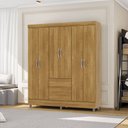 Ver imagem 1 de Guarda Roupa Casal Abruzzo 6 Portas de Bater 2 Gavetas com Cabideiro Nature G98 - Gran Belo