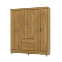 Ver imagem 7 de Guarda Roupa Casal Abruzzo 6 Portas de Bater 2 Gavetas com Cabideiro Nature G98 - Gran Belo