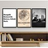 Kit 3 Quadros Decorativos Belo Horizonte-mapa Cidade 45x34cm:madeira Branca - 2