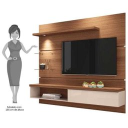 Painel Suspenso com Bancada Ores 180cm Nature/Off White - 3 Painel Suspenso com Bancada Ores 180cm Nature/Off White - 3