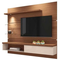 Painel Suspenso com Bancada Ores 180cm Nature/Off White - 2 Painel Suspenso com Bancada Ores 180cm Nature/Off White - 2