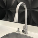 Ver imagem 5 de Torneira gourmet cozinha inox escovado monocomando alta de bancada ducha extensível misturador Pia