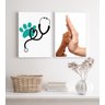 Kit 2 Quadros Decorativos para Clinica Veterinária 33x24cm:madeira Branca - 2
