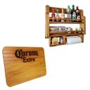 Ver imagem 1 de Porta Temperos e Condimentos de Parede Art Madeira Rústico + Tábua Corona Extra 24,5 x 17,5 cm