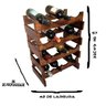 Adega Art Madeira para 16 Garrafas Vinho de Chão + Tábua de Madeira Corona Extra 24,5 x 17,5 cm - 2