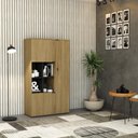 Ver imagem 2 de Armário Alto com Nicho e 03 Portas 161,5x90x42cm Wlan90 Vermont Oak - Preto