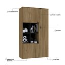 Ver imagem 3 de Armário Alto com Nicho e 03 Portas 161,5x90x42cm Wlan90 Vermont Oak - Preto