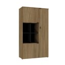 Ver imagem 1 de Armário Alto com Nicho e 03 Portas 161,5x90x42cm Wlan90 Vermont Oak - Preto