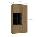 Ver imagem 6 de Armário Alto com Nicho e 03 Portas 161,5x90x42cm Wlan90 Vermont Oak - Preto