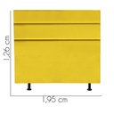 Ver imagem 3 de Cabeceira Estofada Argentina 195cm King Size Para Cama Box Quarto Suede Amarelo - Gat Magazine
