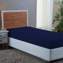 Ver imagem 2 de Lençol Solteiro Aveludado 400 Fios Cama Box e Infantil com Elástico Avulso:azul Marinho