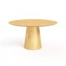 Mesa de Jantar Redonda 150cm Scandi 8 Lugares Lamina Natural de Madeira Damasco - 1