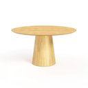 Ver imagem 1 de Mesa de Jantar Redonda 150cm Scandi 8 Lugares Lamina Natural de Madeira Damasco