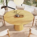 Ver imagem 2 de Mesa de Jantar Redonda 150cm Scandi 8 Lugares Lamina Natural de Madeira Damasco
