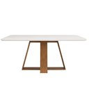 Ver imagem 2 de Mesa de Jantar Tampo Retangular Chanfrado Curvo Ângulo 30 Mad/vid 160 X 90cm Kiara Freijó Off